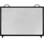 Best Choice Products 38x27in Single Panel Fireplace Screen Handcrafted Steel Mesh Spark Guard for Living Room, Bedroom Décor w/Handles - Black