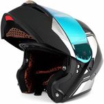 Orthrus Modular LED Full Face Motorcycle Helmet - DOT Approved, Flip-Up Dual Visor Design for Motorbikes, Street Bikes, Mopeds, Racing, Commuting - Unisex Adult