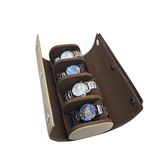 THE CASE PU Leather Premium Smart Watch Case for Men & Women For 4 Slots Watch Roll Organizer… (ST-WRC-1014-KP-Cream)