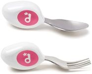 Doddl Cutlery Set, Toddler Self Feeding Cutlery, Spoon and Fork, 12months+ (Magenta)