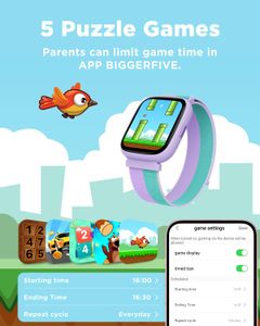 BIGGERFIVE Kids Smart Fitness Watch – 1.8" Waterproof, Heart Rate, Nylon