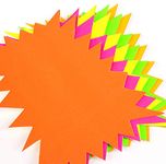 60 x neon flourescent stars - 10cm x 7.5cm assorted neon flashs cards price display tags lebel shop