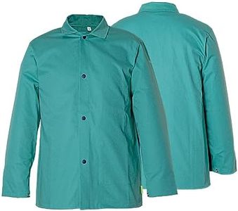 Weldas® visual green flame retardant cotton jacket, 33-6630S, with convenient inside pocket (Small)
