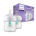 Philips Avent Natural Response Baby Bottle - 2X 125ml Baby Milk Bottle with AirFree Vent, BPA Free for Newborn Babies Aged 0 Months+ (Model SCY670/02)