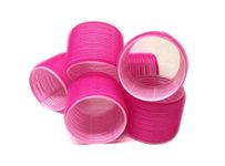 APOEM 6 Pack Super Jumbo Self Grip Hair Rollers Pro Salon Hairdressing - Big Curlers Create Volume For Long Hair (Hot Pink)