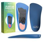Plantar Fasciitis Heel Insoles Inserts - Welnove 3/4 Arch Support Anti-Slip Cushions for Foot Heel Pain Relief, Heel Cups Orthotic for Flat Feet, Heel Spur and Achilles Tendinitis, Women’s 6-10