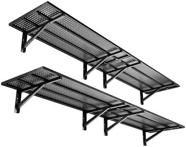FOFARY Garage Wall Shelving 4-Pack, 1.64x4ft Wall Mounted Shelves, Black