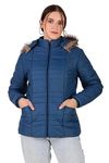 Barstow Women's Puffer Regular Fit Bomber Jacket for Winter Wear | Hood Collar | Full Sleeve | Zipper | Casual Jacket for Woman & Girl | Western Stylish Jacket for Women (M, Air Force)