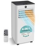 SereneLife Portable Air Conditioner 7000 BTU with Heat, 4-in-1 AC Unit for Bedroom Small Room up to 28 m², Cooling Fan Dehumidifier with Window Kit Remote Control Quiet Low Noise