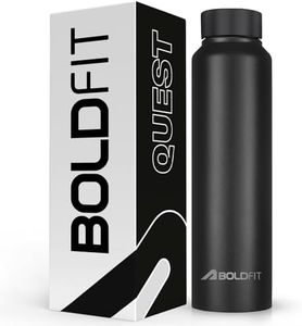 Boldfit Water Bottles Stainless Steel Water Bottle 1 Litre Steel Water Bottles for School, Office, Home, Gym 1 Litre Water Bottle for Men Leakproof, Rust Free Steel Bottle -1000 ml Water Bottle Black