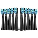 Electric Toothbrush Heads for Fairywill - Replacement Brush Heads Compatible with FW-507/508/551/610/659/719/909/917/959,FW-D1/D3/D5/D7/D8, 10 Pack, Black…