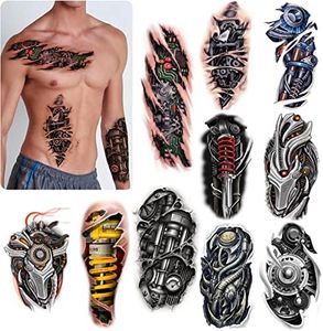 ROARHOWL Tatuaggi falsi realistici 3D molto cool macchina, trucco robot ferita Tatuaggi temporanei per le donne degli uomini (pattern 6)