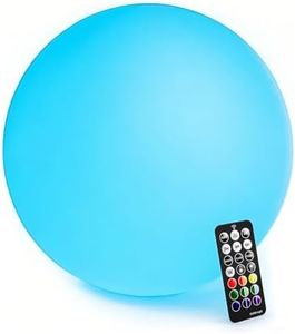 LOFTEK Floating Pool Light - 16-inch Large Ball Lamp with Remote - 4 Modes & 16 RGB Colorful Lamp - Waterproof & Rechargeable Globe Floor Lamp for Pool Party, Gaming Room, Garden, 1-Pack
