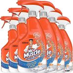 Mr Muscle Bathroom Spray Cleaner Advanced Bathroom Cleaner for Soap, Scum & Grime, Limescale Remover, Descaler, Antibacterial, Toilet, Shower, Sink, Bath 750ml Bulk Buy of 6