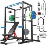 Sportsroyals Power Cage,1600lbs Multi-Function Power Rack with Adjustable Cable Crossover System and More Training Attachment, Home Gym