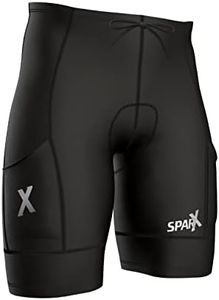 Sparx Men's Active Triathlon Short Tri Cycling Short Swim Bike Run (Black/Black, XL)