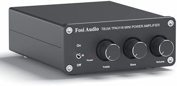 Fosi Audio TB10A Amplificatore Audio, Due Chip TPA3116, 100Wx2, Mini Amplificatore HiFi Stereo, 2.0 Canali, con Controllo dei Bassi e Degli Acuti, Amplificatore di Potenza Classe D, per Home Theater