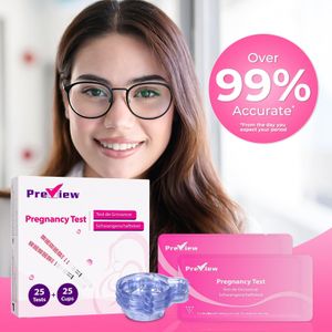 Preview Pregnancy Test Strips, 25-Pack – Early Detection