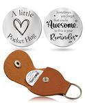 OUMILAN Pocket Hug Token Gifts for Men Boyfriend Girlfriend Inspirational Gift for Son Daughter Brother with Leather Keychain, Awesome, 3*3cm/1.18*1.18inch