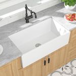 White Farmhouse Sink - Mocoloo 30" Farm Kitchen Sink Undermount Flat Apron Front Fireclay Ceramic Porcelain Single Bowl Sink Deep Basin