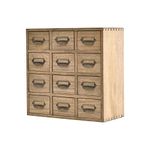 KIRIGEN Wooden Desk Storage Cabinet 12 Drawers Mini Chest with Metal Handles Desktop Organizer Storage Box for Home Office Dark Brown(12CG-DBR)