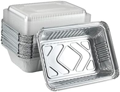 Waytiffer 25Pack Disposable Aluminum Foil Pans Heavy Duty Premium Bread Tins 2.25LB - Capacity 8.5x6.3” Takeout Pans, Tin Foil for Reheating, Baking, (25Pack with Plastic Lids)