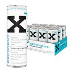 Exponent – Blue Nova Fusion Energy Drink | Pack of 12, 355mL Cans | Cool Berry Flavor with Citrus Notes | Zero Sugar & Sucralose | Naturally Sourced Caffeine | Gluten-Free & Vegan | 15 Calories per Can