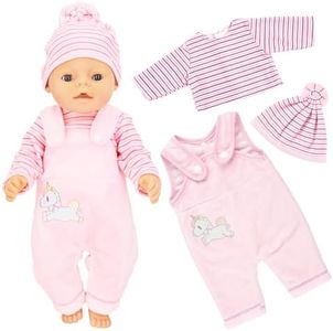 JurciCat Vetements pour Vêtements poupon bebe Poupée Accessoire avec chapeau Pantalon à manches longues Accessoires pour poupon bebe 35-43 cm Cadeau pour enfants Filles Garcons(poupées non incluses)