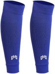 MediCaptain Pre Cut Soccer Sock Sleeves, Companion for Soccer Grip Socks, Securely Holds Shin Guards, Compression Leg Warmer (US, Alpha, One Size, Regular, Regular, Royal Blue)