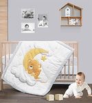 Mama Ana - Premium Quality 100% Cotton Crib Bedding Set for Baby Boys and Girls, 3-Piece Nursery Including Baby Comforter, Fitted Crib Sheet, and Adjustable Crib Skirt with Zipper