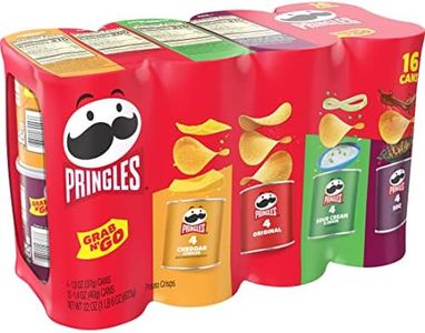 Pringles Potato Crisps Chips, Lunch Snacks, Office and Kids Snacks, Grab N' Go, Variety Pack (16 Cans)