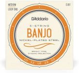 D'Addario J61 5-String Banjo Strings - Medium Gauge - 10-23