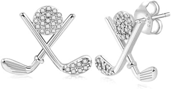 SmileBelle Golf Earrings for Women, Sterling Silver Golf Stud Matching Masters Golf Outfit Sport Accessories, Hypoallergenic Back to School Gifts for Golfers as Daughter Golf Dresses Jewelry
