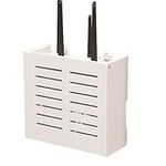 No Drilling Wireless Router Storage Shelf, Wall Mount WiFi Wireless Router Storage Box Decorative Living Room Set-top Box for Office and Home-Small-A