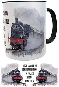 Farewell Gift Retirees Colleague Coffee Mug Railway Steam Train Tea Black (Black/Red)