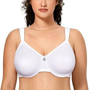 DELIMIRA Femme Soutien-Gorge Minimiseur Grande Taille à Armature Quotidien Blanc 115F