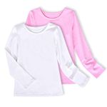 Sunny Fashion 2 Packs Girls Top Tee Shirt Long Sleeve White Casual School Uniform 4-5 Years