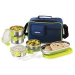 Magnus Hybrid 5 Prime Lunch Box - Premium Stainless Steel Tiffin Set For Kids, Boys, Men And Women - Ideal Lunch Boxes For Office Men, Leakproof Containers, Insulated Cover, 1650 Ml