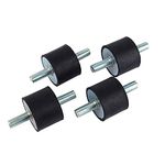 Anti Vibration Rubber Mounts, 4pcs M10 40×30 Rubber Vibration Mount Air Compressor Bobbin Isolator Shock Absorber Double Screw Studs Mechanical Transmission