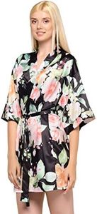 Turquaz Women's Bride Bridesmaids Robe - Satin Kimono Robes for Wedding & Bridal Party Silk Like Lightweight Robes for Women