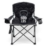 SUNNYFEEL Oversized Heavy-Duty Camping Chair with Armrest-Attached Bottle Opener - Supporting up to 500 lbs, Padded for Outdoor Relaxation at Camping, Parks, Sports Events and Picnics