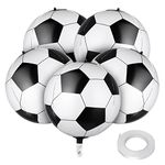 Abeillo 4D 22 Inch Football Balloons - Pack of 5, Football Shape Aluminum Foil Balloons Mylar Balloons for Football Match Theme Birthday Party Supplies Decorations