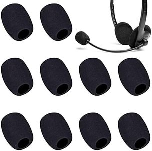 10 Pcs 30x20x8MM Mini Microphone Headset Windscreen Sponge Foam Mic Cover