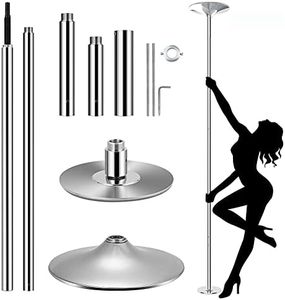 T-explorer Professional Stripper Spinning Dancing Pole Portable Removable 45mm Dance Fitness Pole for Home Party Bar Gym Exercise Weight Capacity 330lb