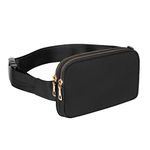 Geestock Fanny Packs for Women Man, Everywhere Belt Bag, Durable Waterproof Waist Bag, Crossbody Lulu Fanny Pack Dupes with Adjustable Strap, for Running, Hiking, Travel, Outdoors, Black