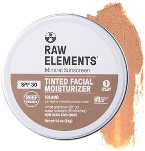 Raw Element Ultra-Moisturizing Tinted Face Cream, Non Toxic Mineral Face Sunscreen, Daily Tinted Moisturizer, Non-Nano Zinc Oxide, Reef Friendly, All Ages, SPF 30, 1.8 oz, Island, Pack of 1