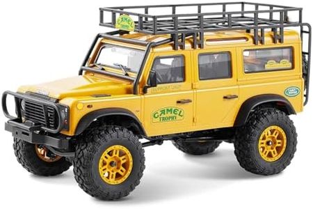 FCX24M FMS 1/24 RC Crawler, Land Rover Family, 2.4Ghz Off-Road RC Rock Crawler with Lighting Effects, Speed Switch and Accessory Packs, RC Cars for Adults (Defender 110)