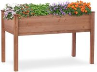 Raised Garden Bed with Legs, 48x24x30'', Outdoor Wood Elevated Planter Box, Thick Legs, w/Liner