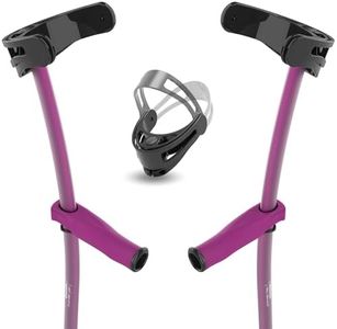 INDESmed - Ultra-Lightweight Forearm Crutches, Aerospace Aluminum (1 Pair/2 Units). Precise Handle and Cuff Adjustment Prevents tendonitis and Hand Pain (Purple, S (5.1-5.4 ft))