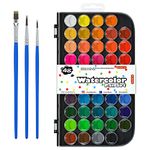 Shuttle Art 48 Colours Watercolour Paint Set, Watercolour Paints Pan with 3 Paint Brushes Perfect for Kids Beginners Watercolour Painting